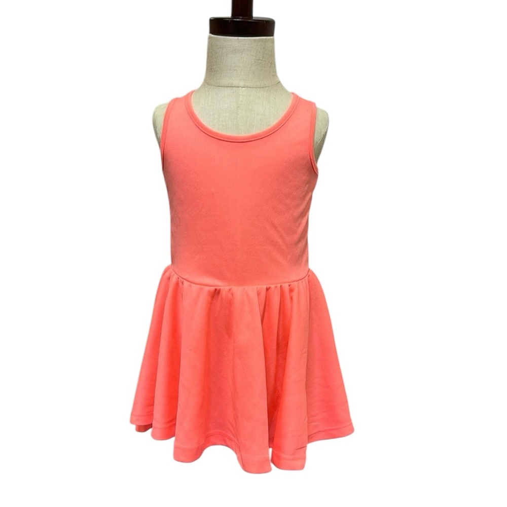 Girls Rule Coral Orange Sleeveless Keyhole Back Skater Dress Girls 24 Months
